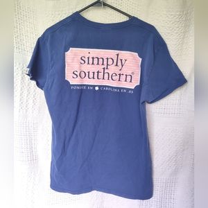 Simply Southern 100% Cotton Dark Blue Tee Shirt Size Medium